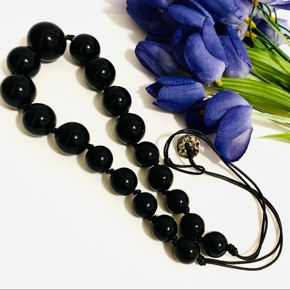 🌺Ralph Lauren black bold Bubble Bib Necklace - Picture 7 of 11